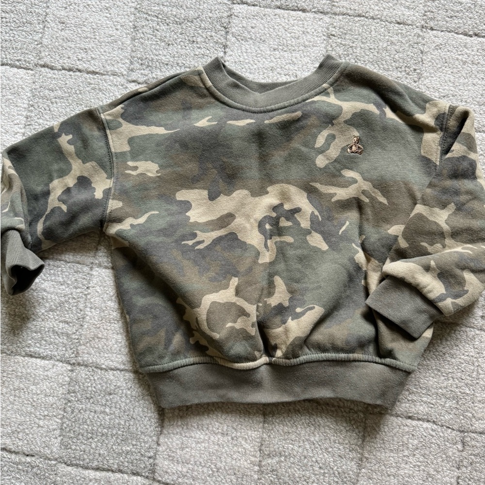 GAP Men's Camo Crewneck Sweater - Olive Green